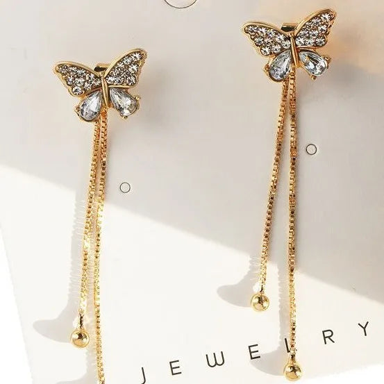 Simple Geometric Square Drop Earring For Women Korean Fashion Gold-color Line Long Tassel Dangle Earrings Party Jewelry Gift