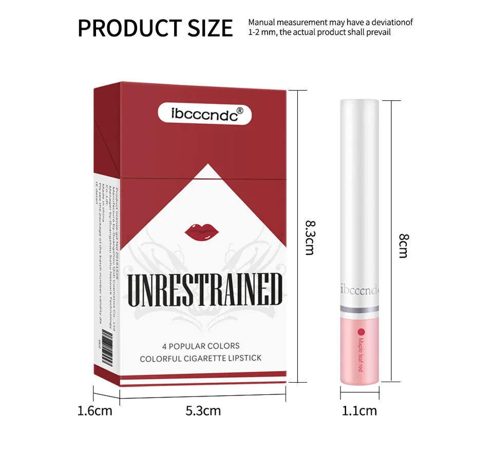 4 pcs/set Cigarette Lipstick Set Long Lasting Lip Glaze Matte Lip Gloss Waterproof.