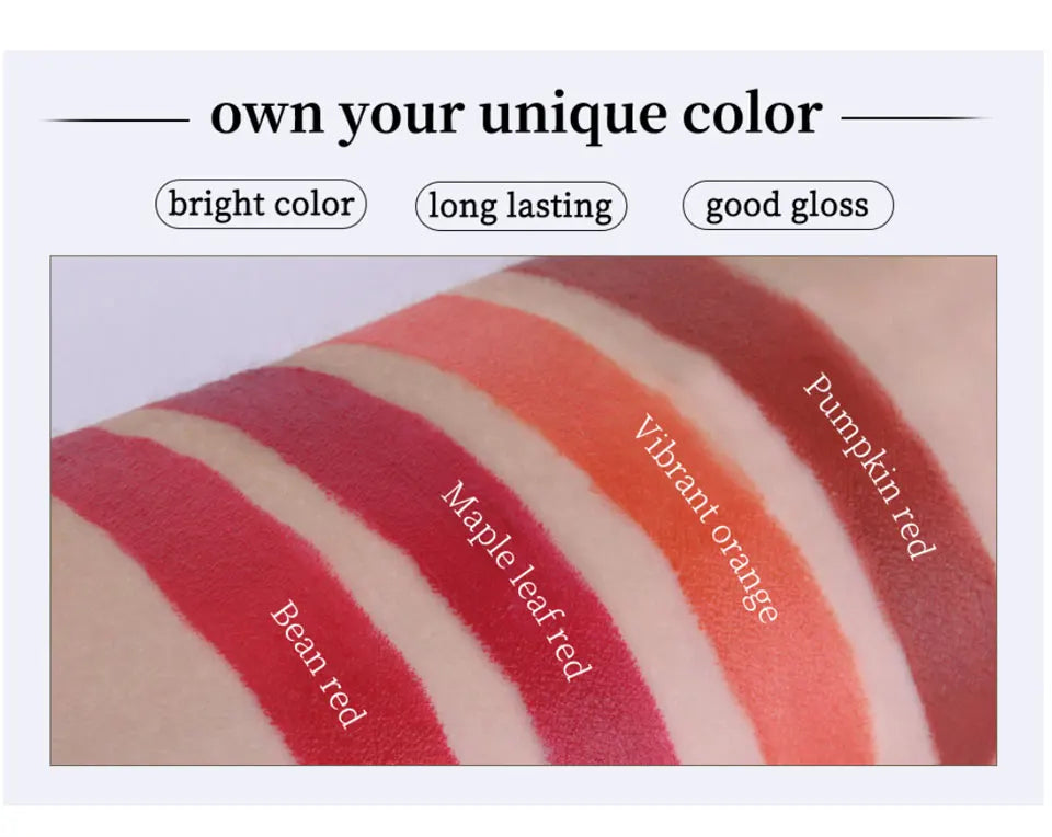 4 pcs/set Cigarette Lipstick Set Long Lasting Lip Glaze Matte Lip Gloss Waterproof.