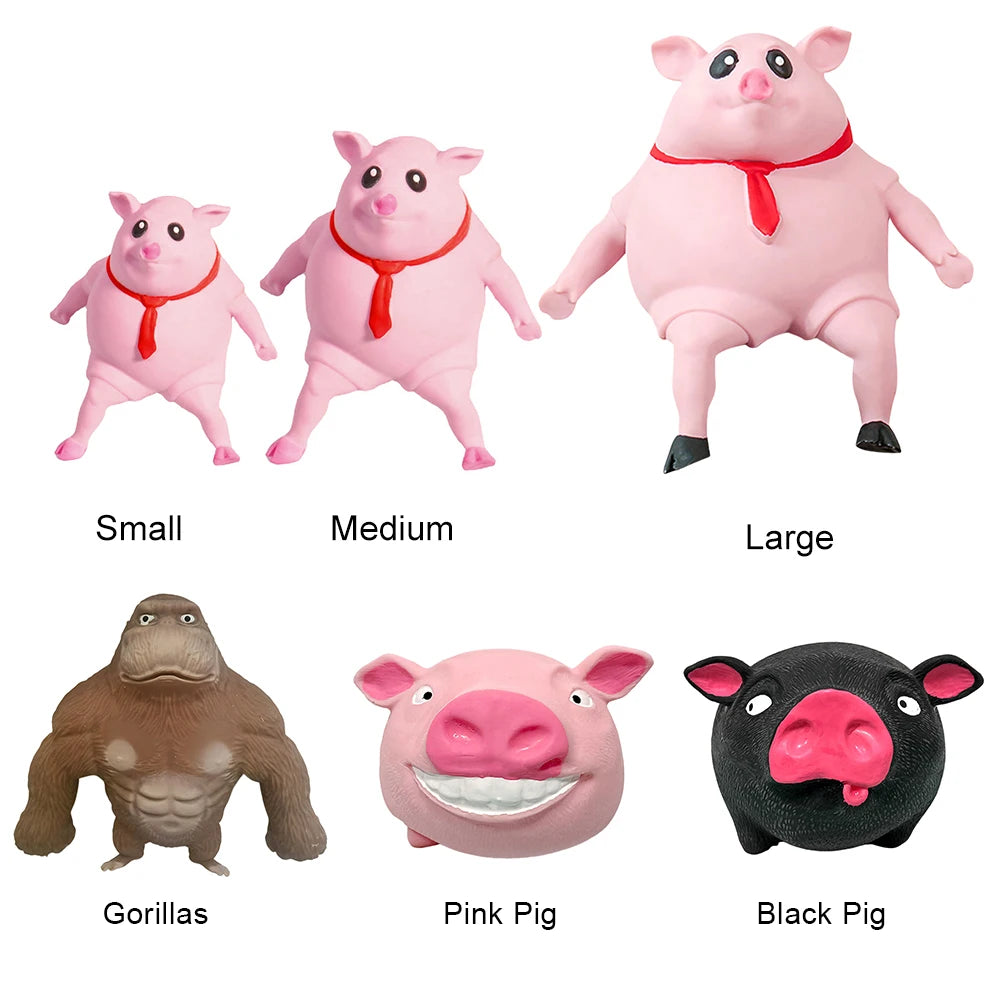 1/2/3PCS Pink Pig Stress Relief Toy Decompression Toys Squeeze Rebound Animal Little Pig Pinch Fidget Toy For Children Or Pets