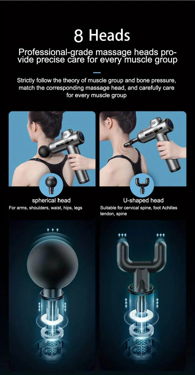 99 Level Massage Gun Fascia Deep Muscle Relax Body Neck Massager Male Female.