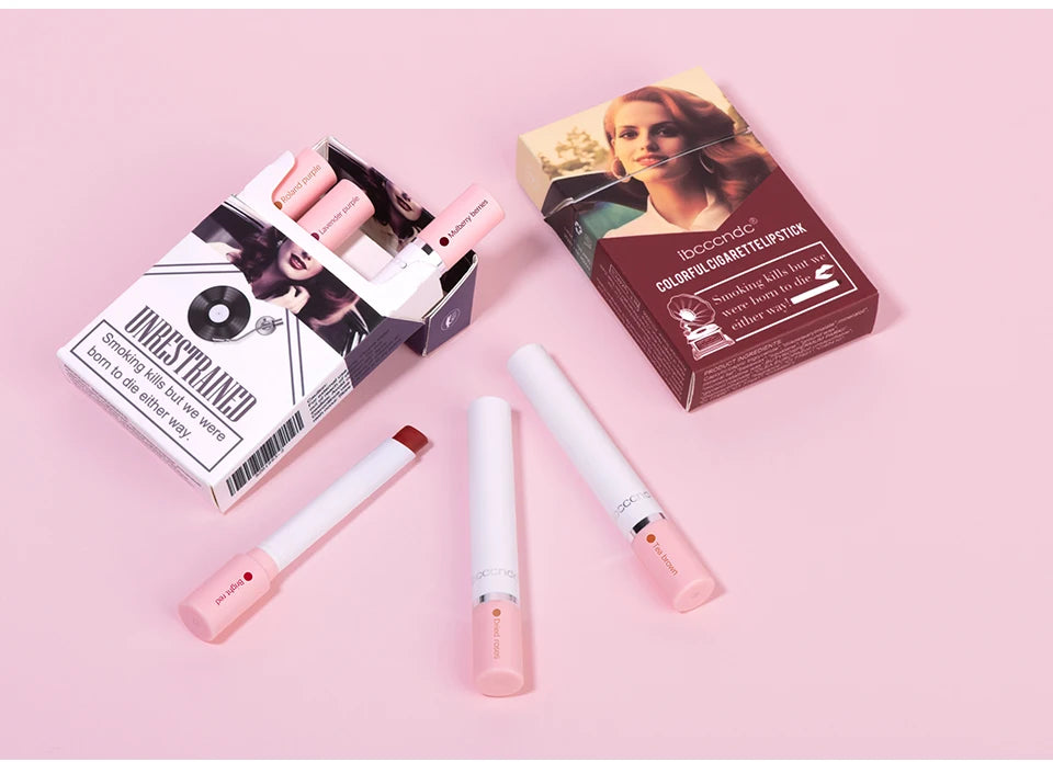 4 pcs/set Cigarette Lipstick Set Long Lasting Lip Glaze Matte Lip Gloss Waterproof.