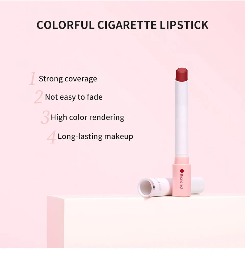 4 pcs/set Cigarette Lipstick Set Long Lasting Lip Glaze Matte Lip Gloss Waterproof.