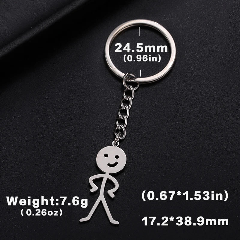 Teamer Funny Middle Finger Stickman Keychain