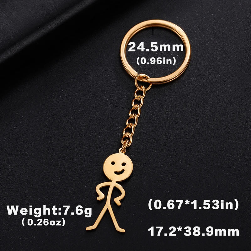 Teamer Funny Middle Finger Stickman Keychain