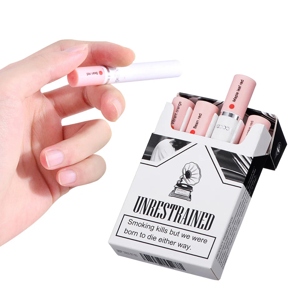 4 pcs/set Cigarette Lipstick Set Long Lasting Lip Glaze Matte Lip Gloss Waterproof.