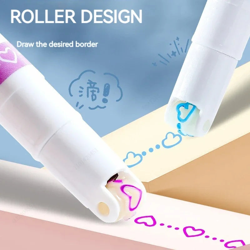 Flower Line Shape Highlighter Pen Roller Tip Curve Liner Marker.