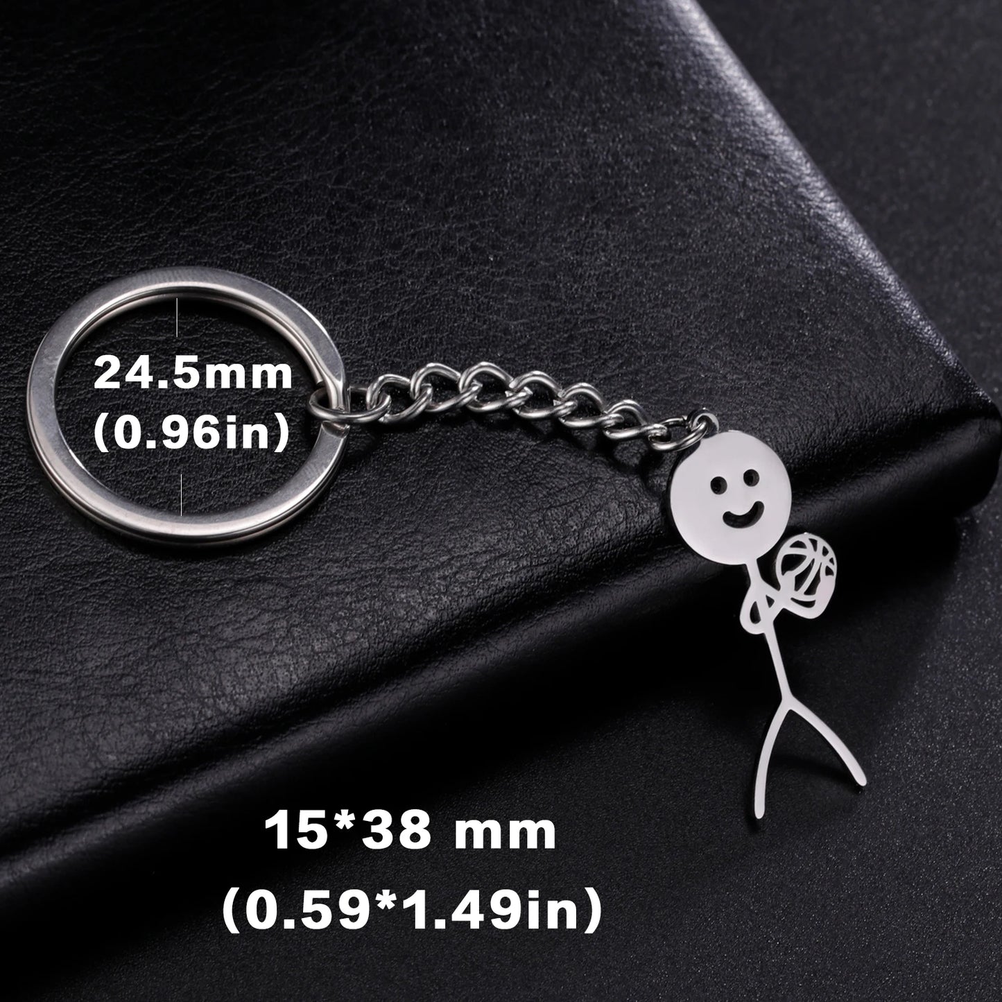 Teamer Funny Middle Finger Stickman Keychain