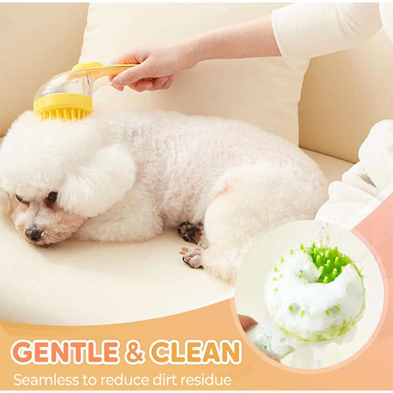 Pet Bath Brush 2025 New 2 In 1 Dog Bath Brush With Built-in Shampoo Dispenser Pet Wash Brush Dogs Cats Grooming Massage Brush
