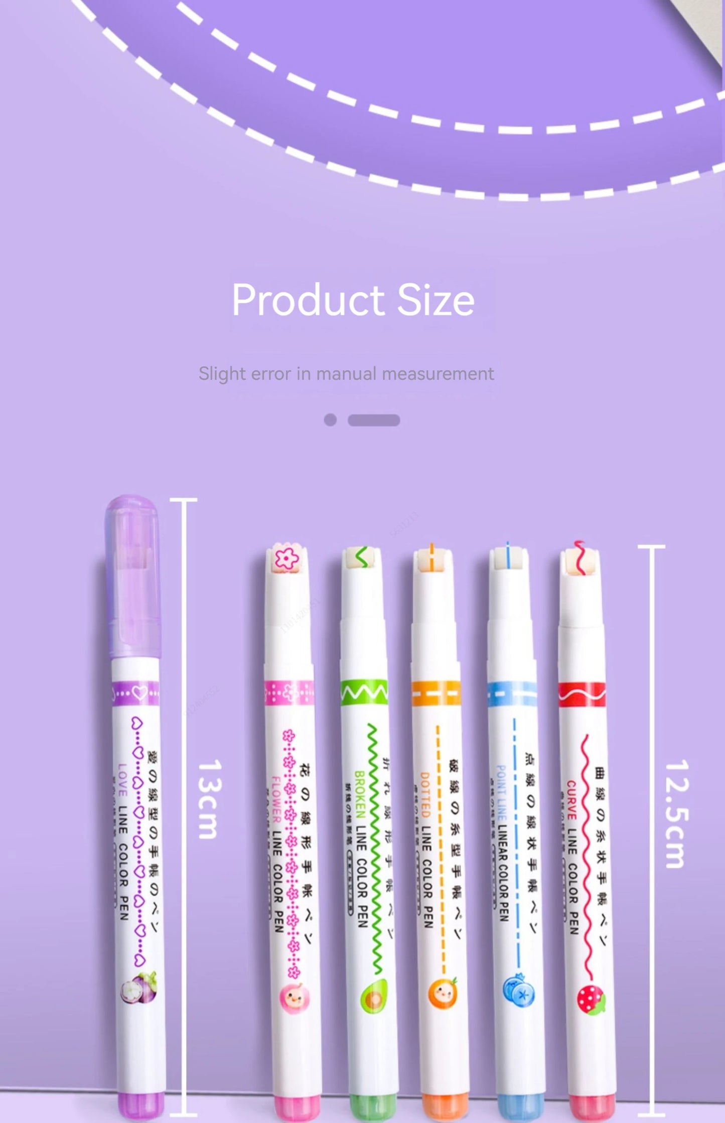 Flower Line Shape Highlighter Pen Roller Tip Curve Liner Marker.