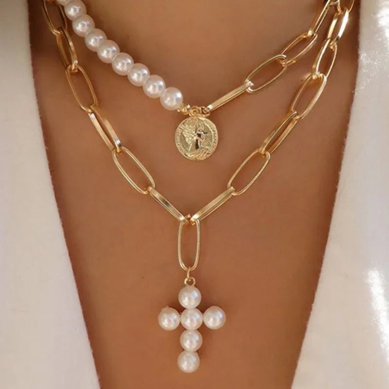 Pearl Cross Pendant.