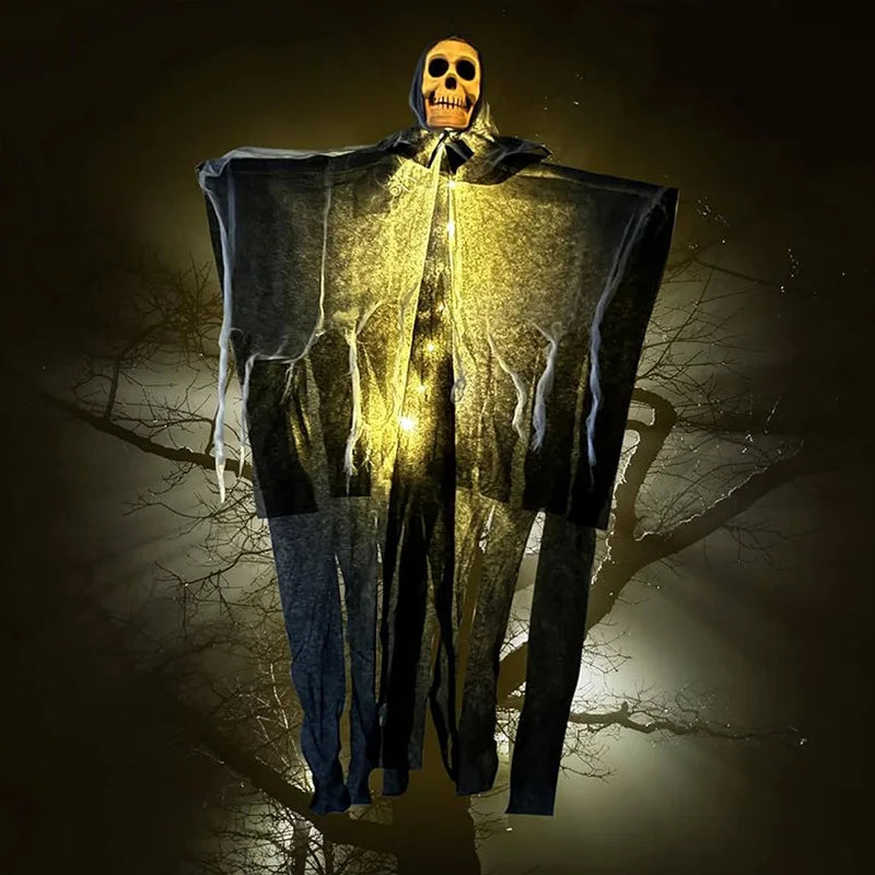 1pcs Halloween Glowing Skull Skeleton Gauze Hanging Ghost.