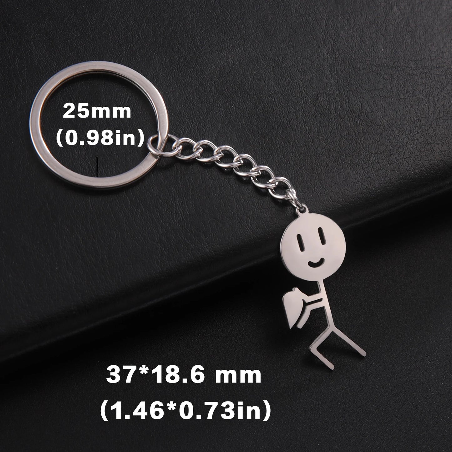 Teamer Funny Middle Finger Stickman Keychain