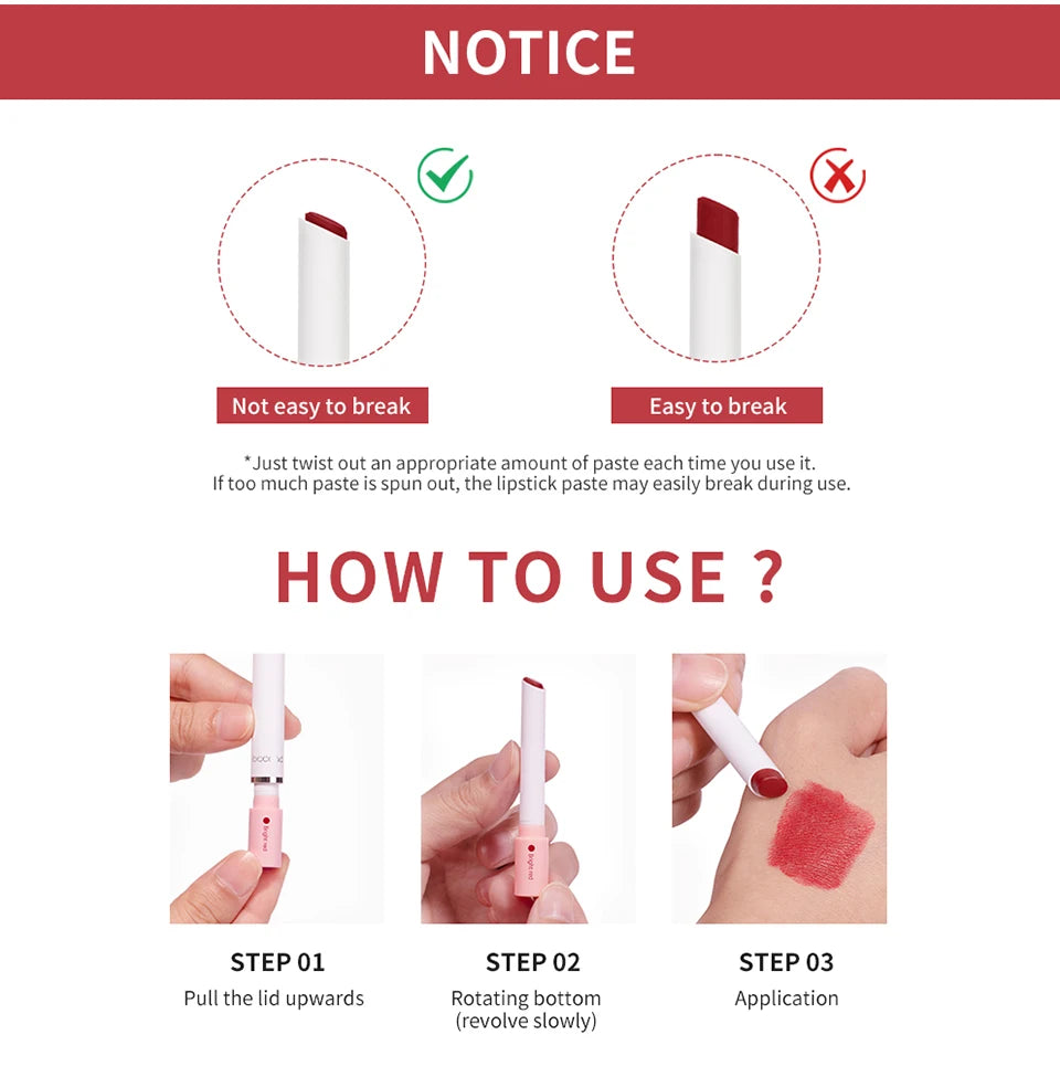 4 pcs/set Cigarette Lipstick Set Long Lasting Lip Glaze Matte Lip Gloss Waterproof.