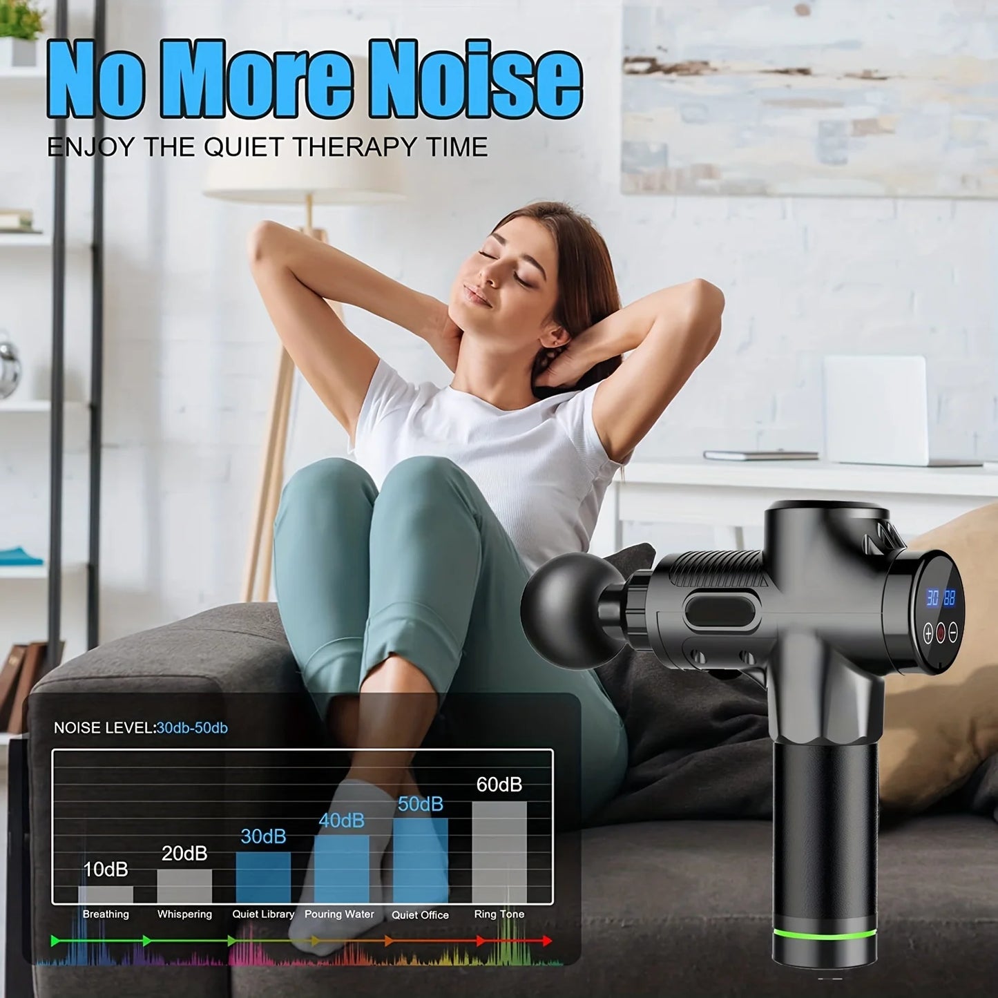 99 Level Massage Gun Fascia Deep Muscle Relax Body Neck Massager Male Female.
