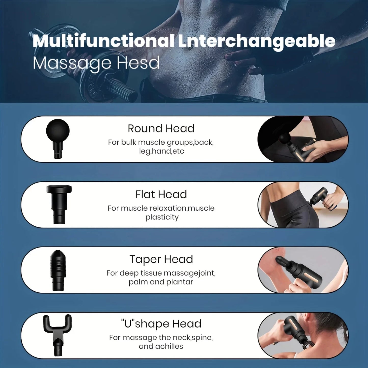 99 Level Massage Gun Fascia Deep Muscle Relax Body Neck Massager Male Female.