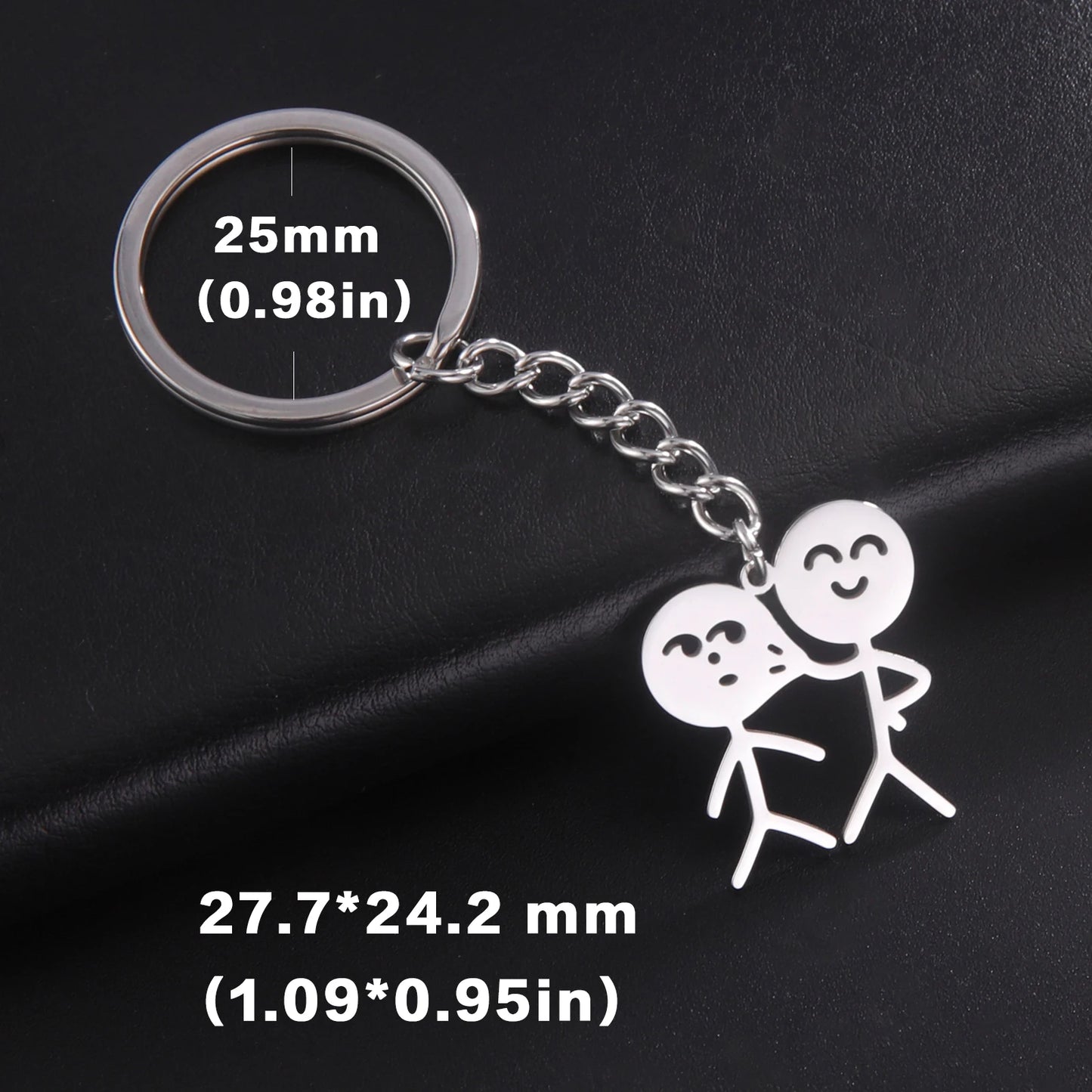 Teamer Funny Middle Finger Stickman Keychain